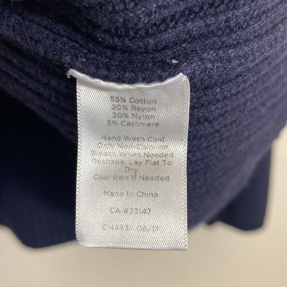 Talbots Cable Knit Navy Blue Sweater with Peplum in size XL petite - Picture 6 of 6